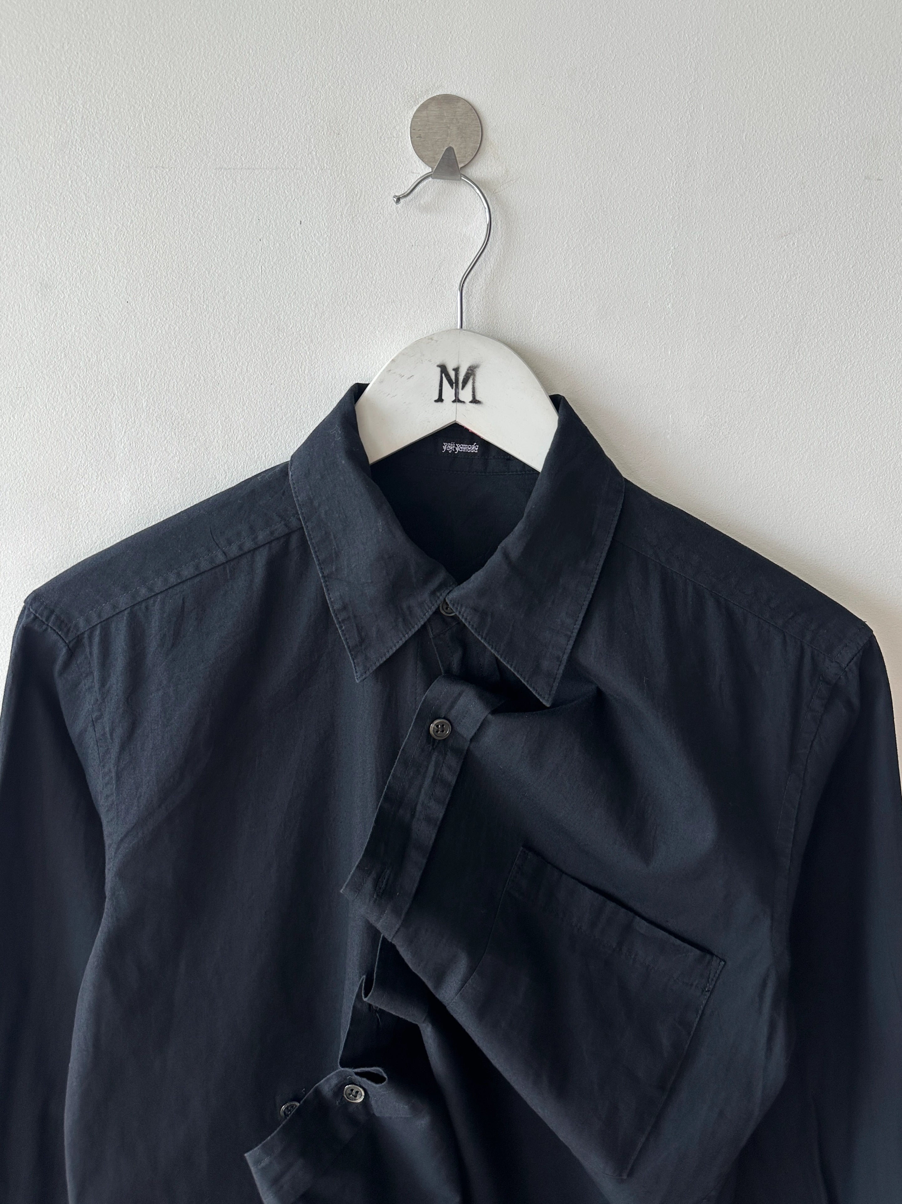 YUJI YAMADA - 1990s ASYMMETRIC FRONT PANEL LONG SLEEVE SHIRT