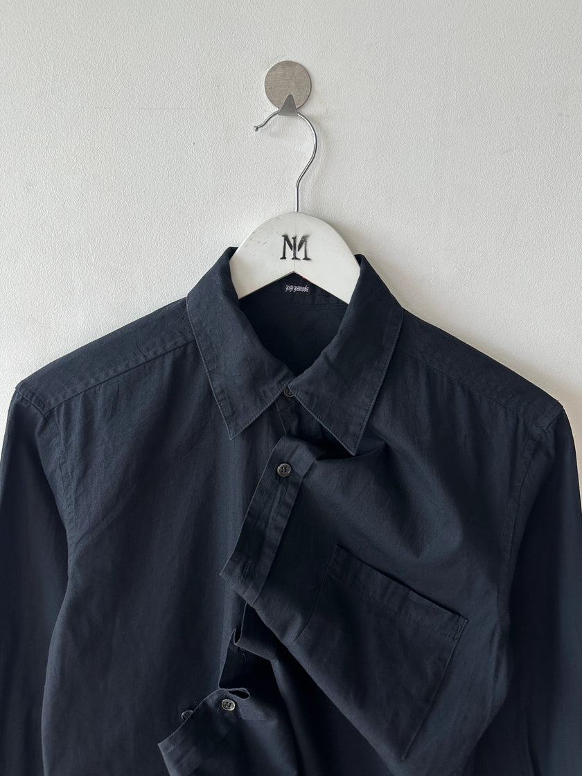 YUJI YAMADA - 1990s ASYMMETRIC FRONT PANEL LONG SLEEVE SHIRT