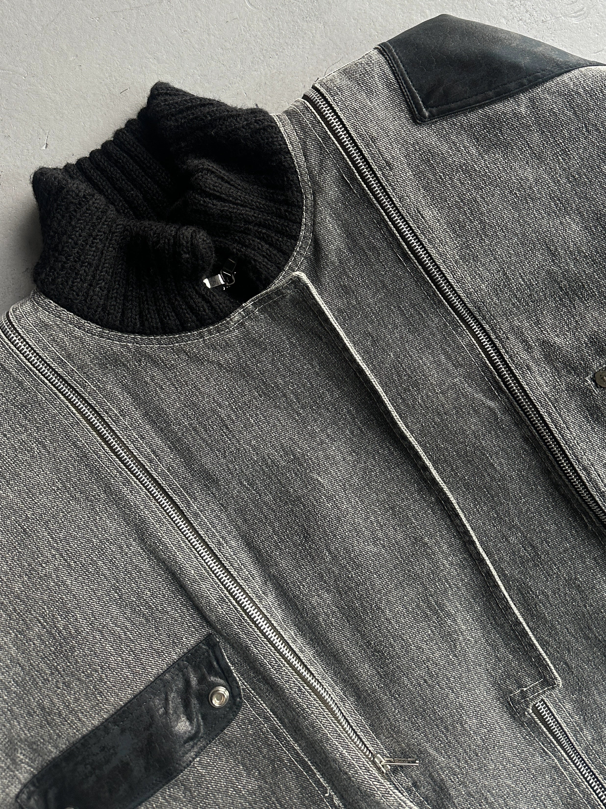 ITALIAN LABEL 1980s 2 IN 1 BOXY FIT DENIM BOMBER JACKET GILET