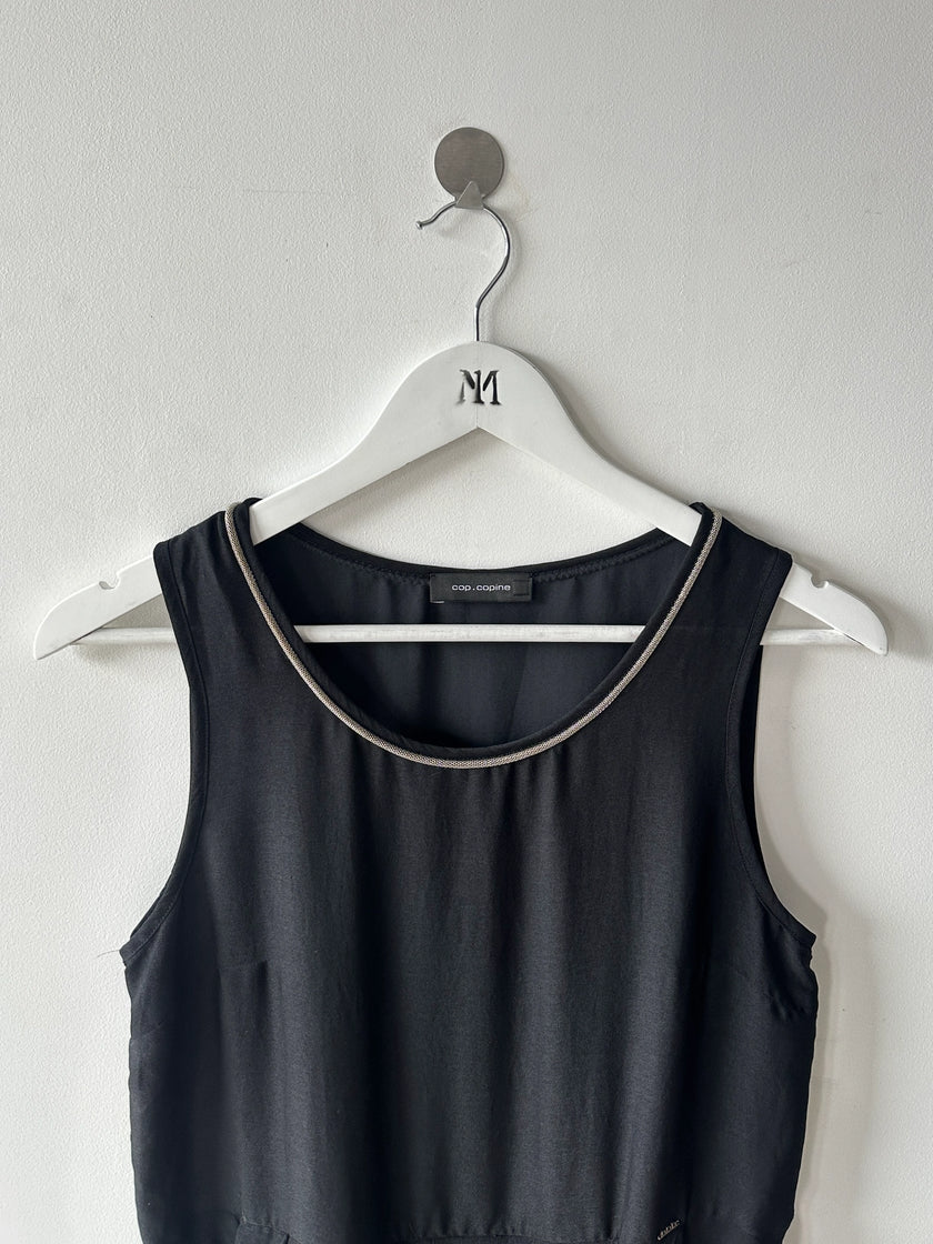 COP COPINE - 2000s ASYMMETRIC SATIN DRESS WITH CHAIN NECKLINE