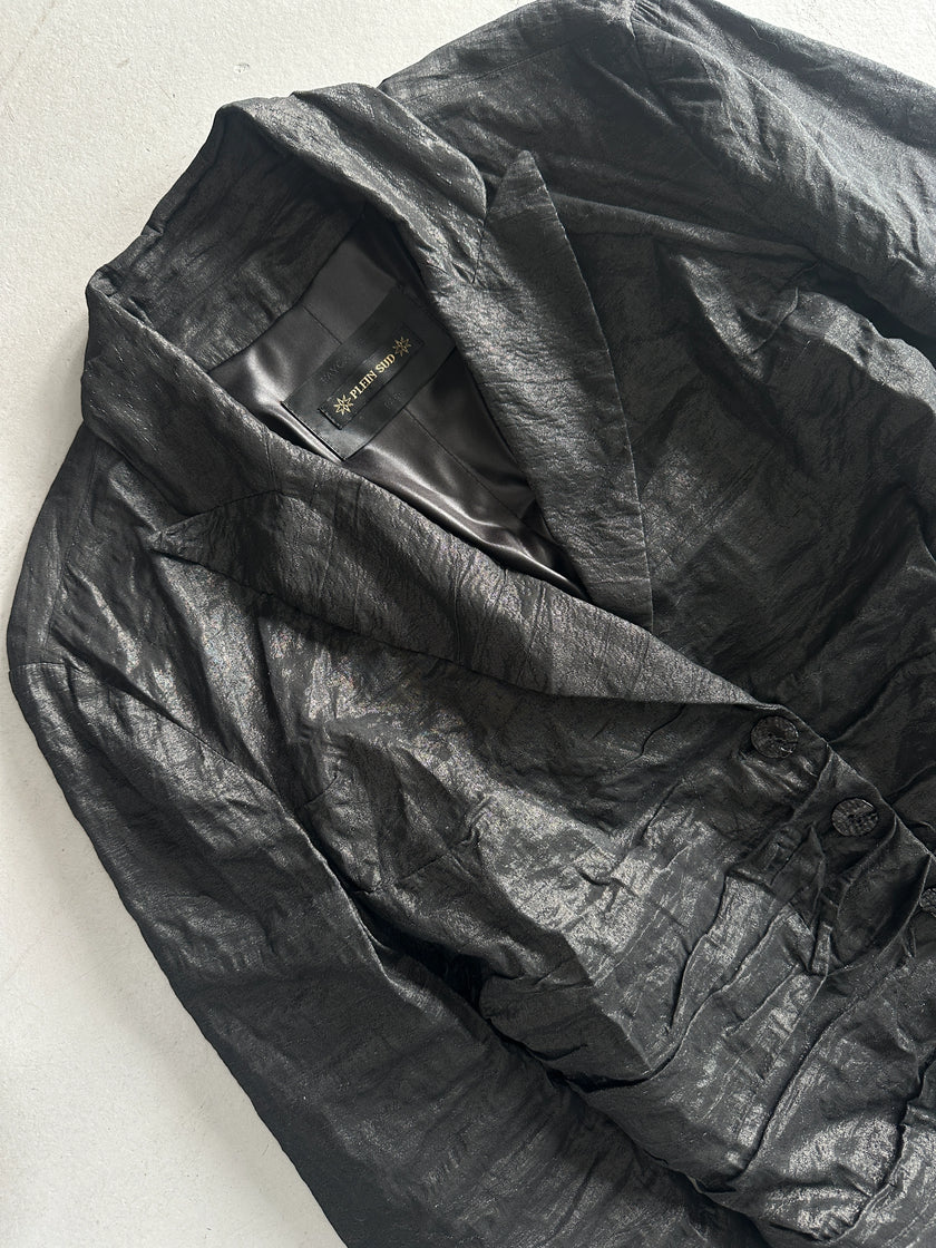 PLEIN SUD - 1990s RUCHED FRONT AND BACK METALLIC BLAZER