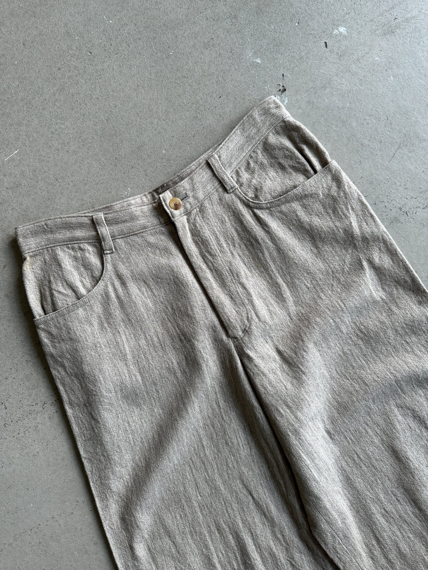 PLANTATION ISSEY MIYAKE - 1990s WIDE LEG WOOL TROUSERS