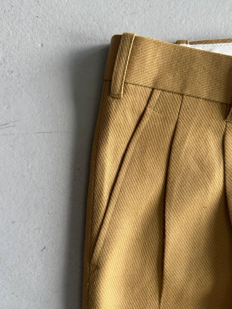 1990s FRONT PLEATS TAILORED TROUSERS WITH TURN UP HEMS