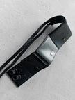 HIROKO KOSHINO - 1990s LEATHER WAIST BELT WITH THREE FLAP POCKETS
