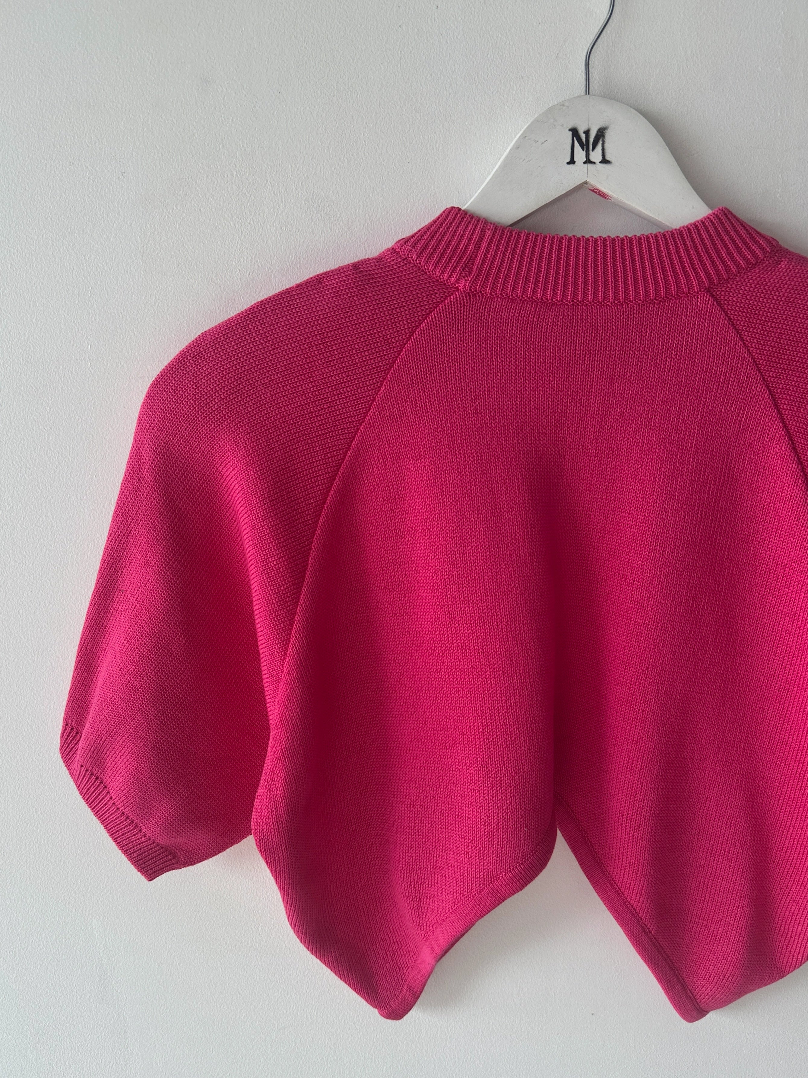 GAETANO NAVARRA - 1990s CROP FIT KNIT TOP WITH V CUT HEM