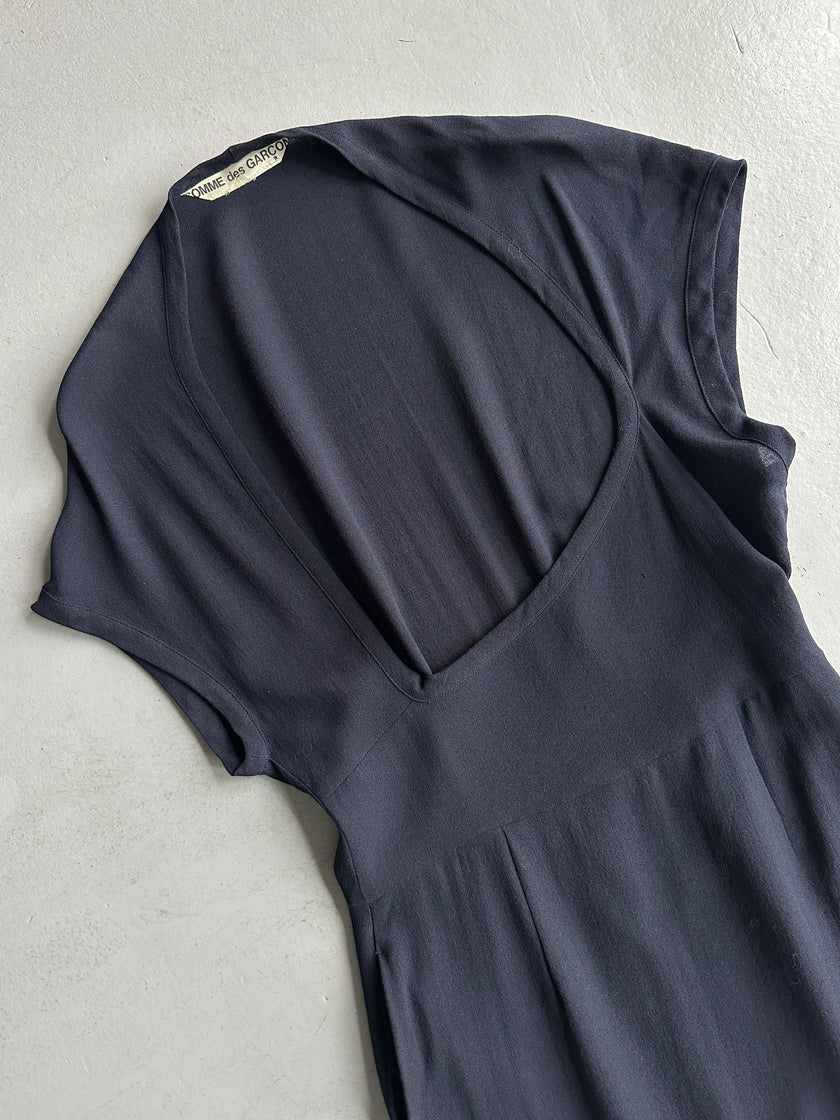 COMME DES GARÇONS - S/S 1989 ASYMMETRIC DEEP NECKLINE LONG DRESS