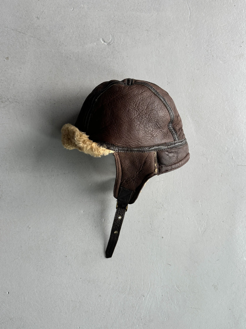 1980s SHEARLING AVIATOR HAT