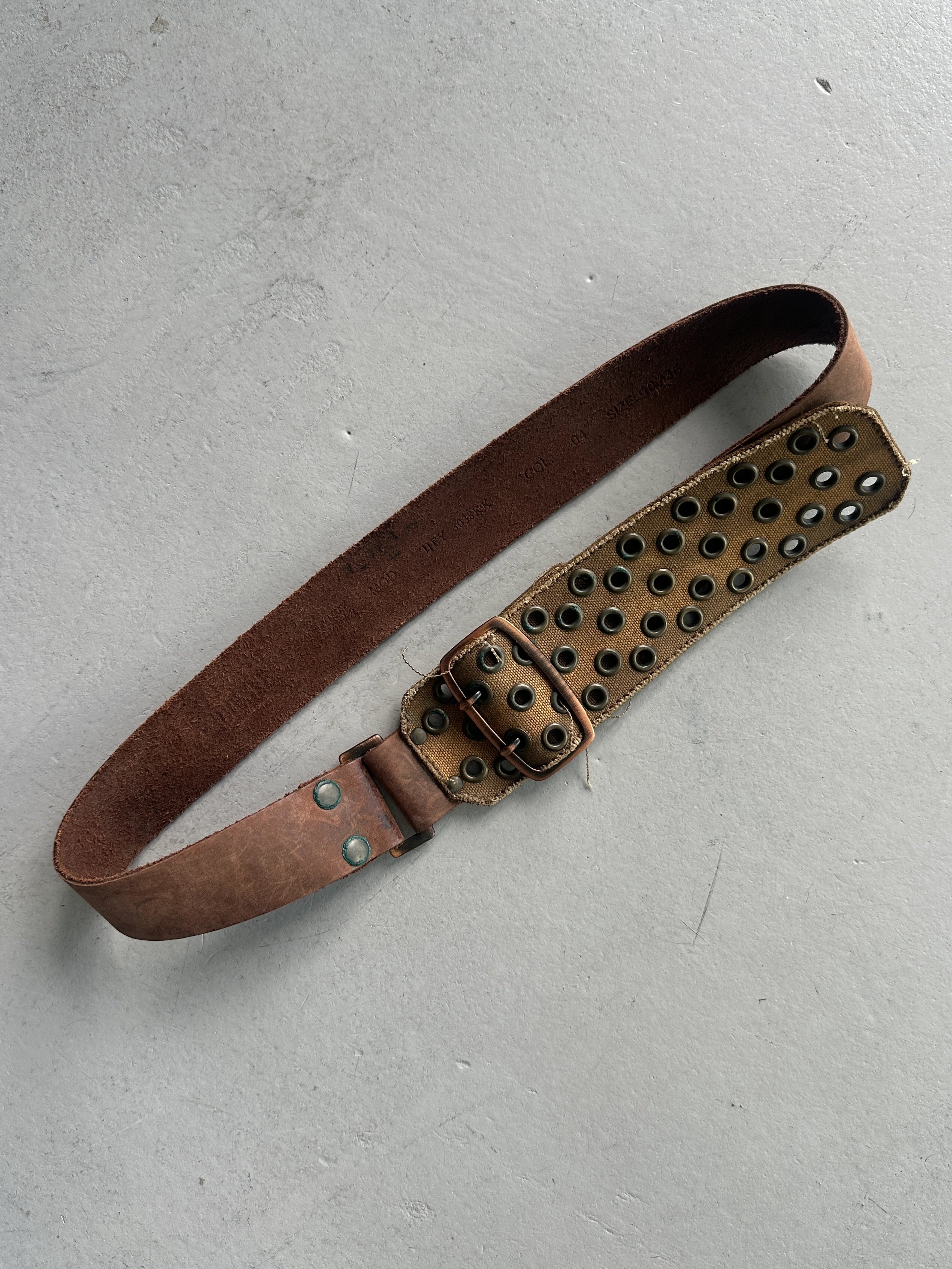 DIESEL - early 2000s LEATHER AND CANVAS BELT