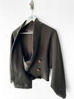 ISSEY MIYAKE - F/W 1989 CROP FIT SCULPTURAL JACKET WITH DRAPED COLLAR