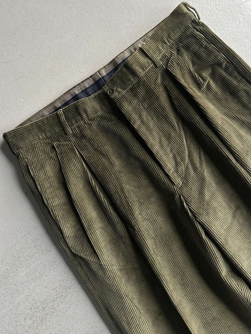 GIANFRANCO FERRÉ - 1990s CORDUROY FRONT PLEATS TROUSERS
