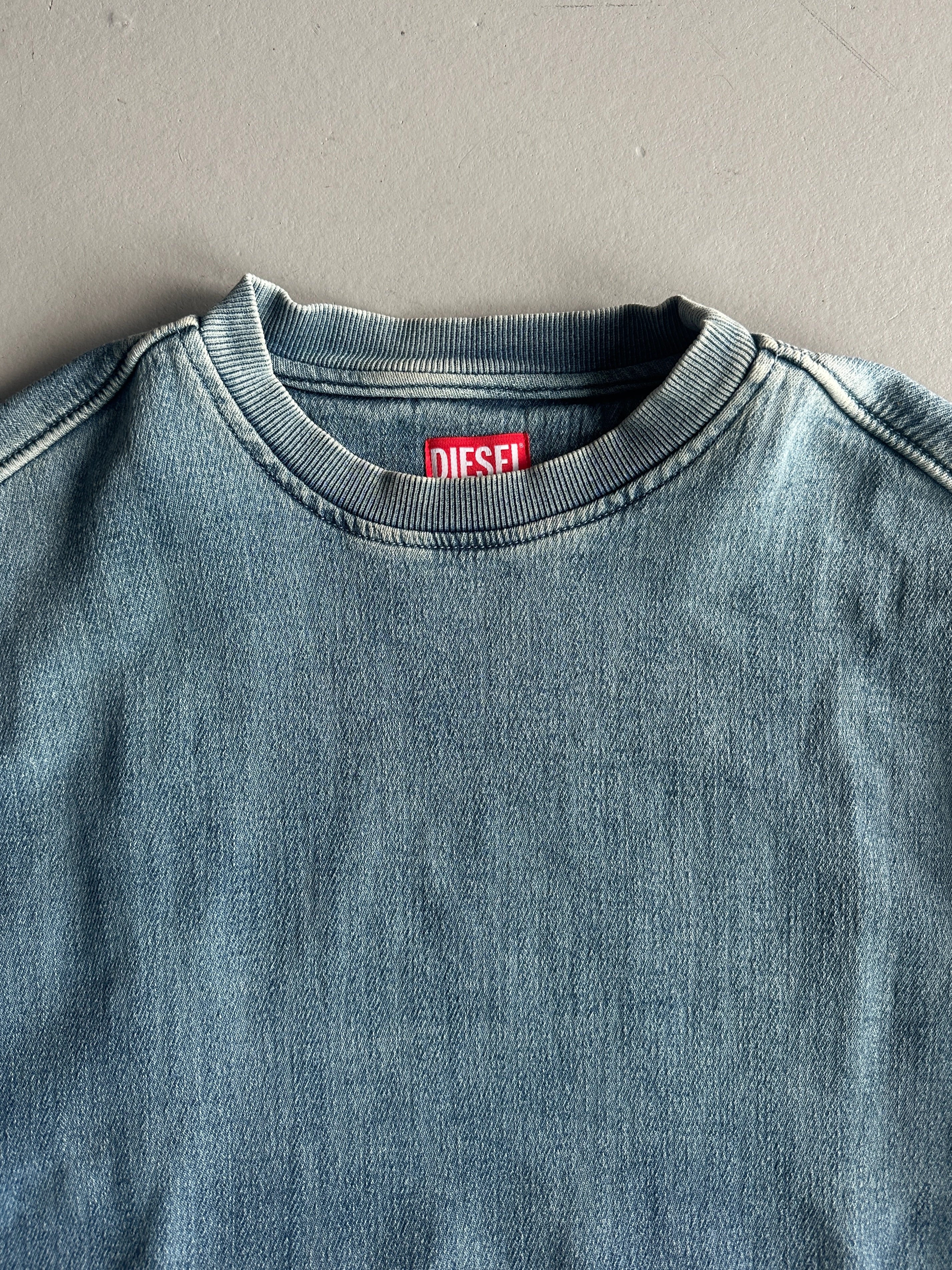 DIESEL - 2000s DENIM LOOK CREWNECK SWEATER