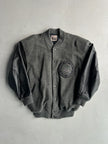 ISSEY MIYAKE HAI - 1980s BOMBER JACKET WITH CONTRASTING LEATHER SLEEVE