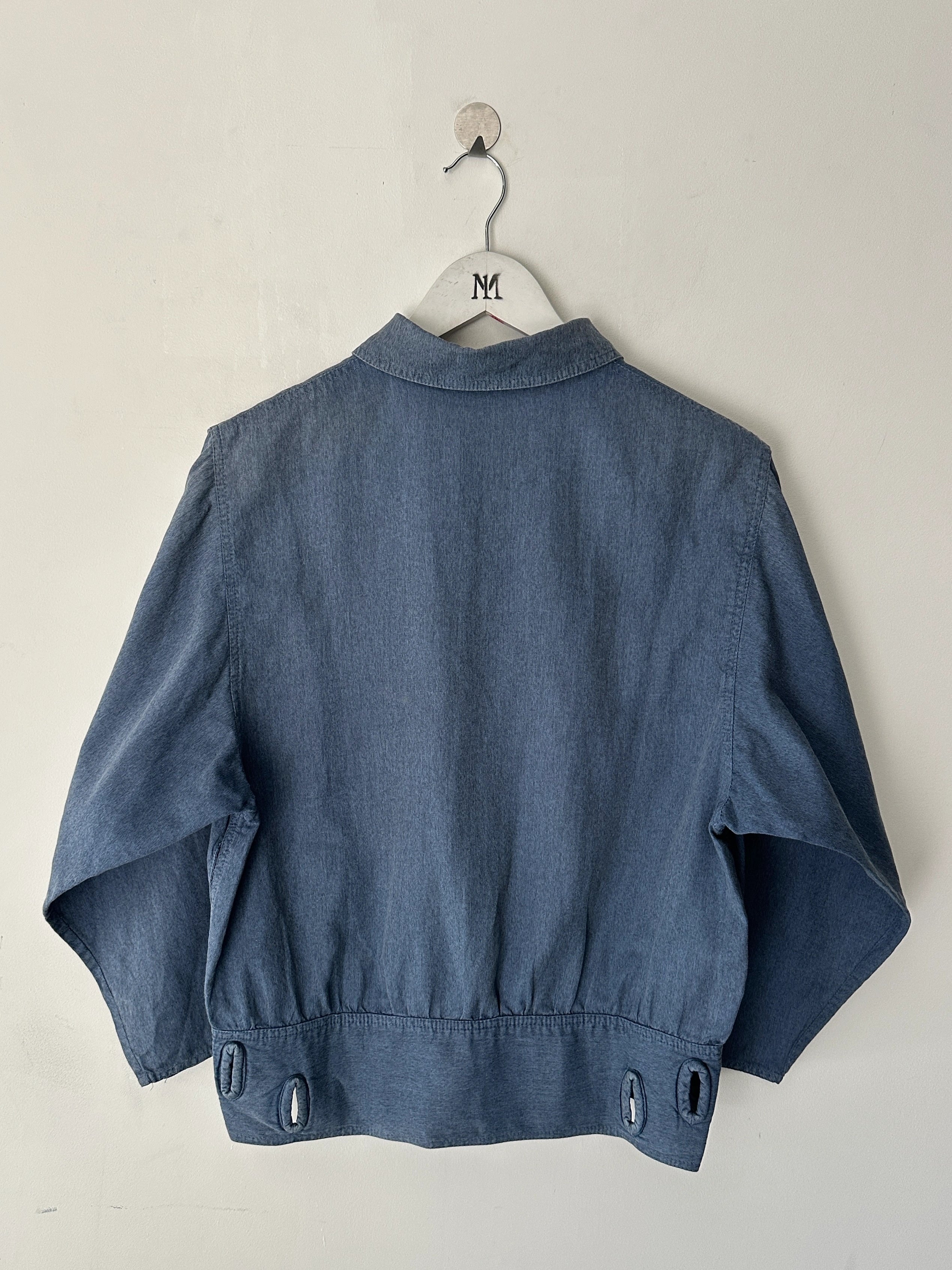ITALIAN LABEL 1980s LINEN JACKET WITH PANELED WAISTABAND