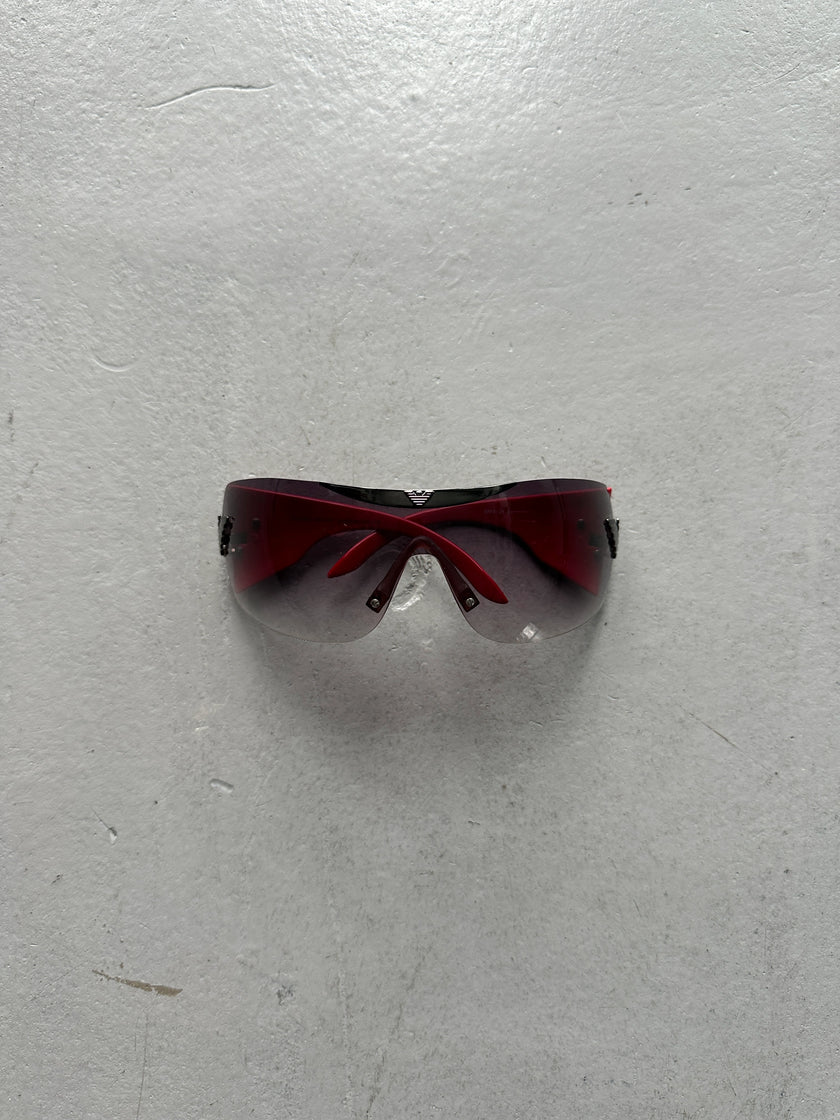 EMPORIO ARMANI  - 1990s OVERSIZED SHIELD SUNGLASSES