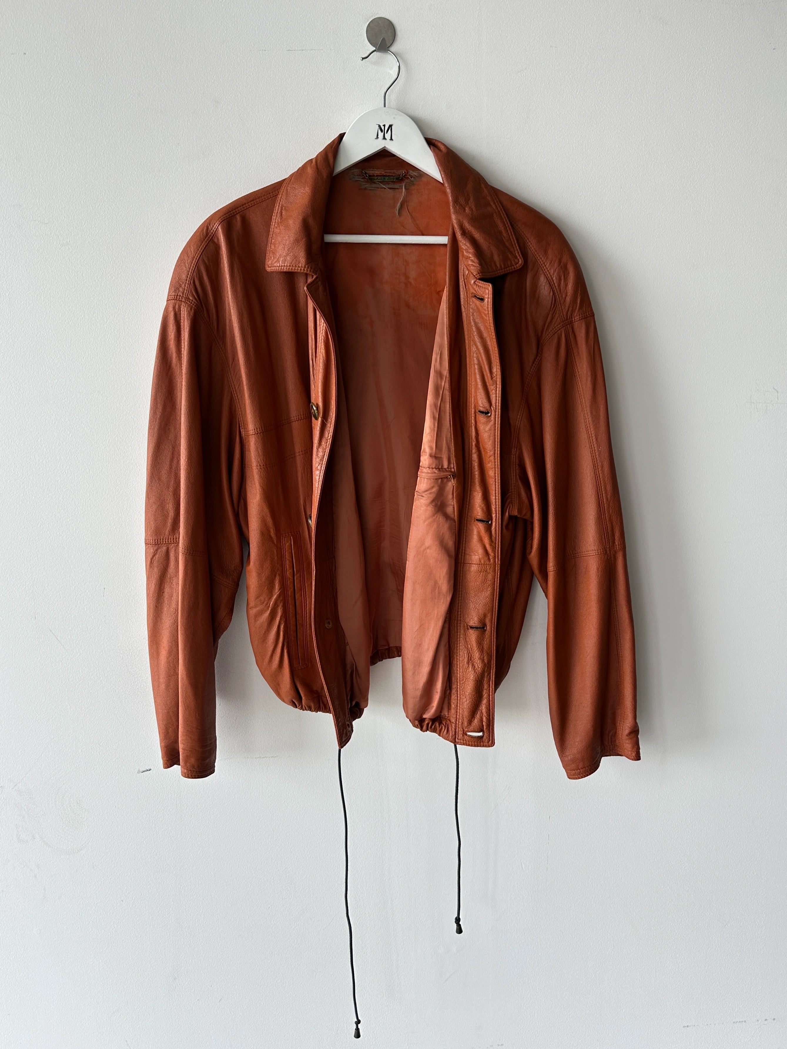 LA MATTA - 1980s SOFT LEATHER JACKET WITH DRAWSTRING HEM