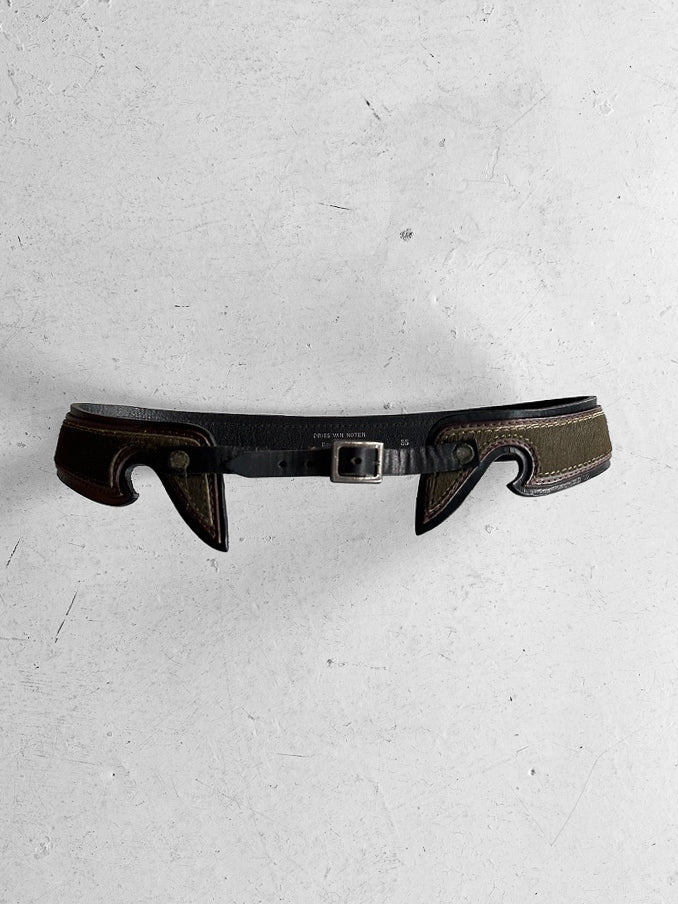 DRIES VAN NOTEN - F/W 2002 PONY HAIR LEATHER BELT