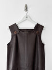 ITALIAN LABEL - 1990s LEATHER DUNGAREE DRESS
