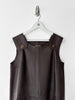 ITALIAN LABEL - 1990s LEATHER DUNGAREE DRESS