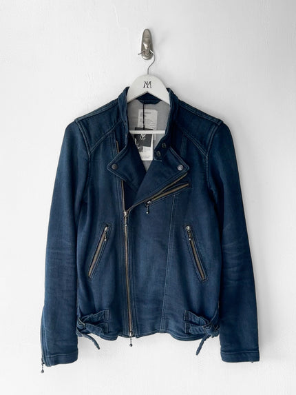 TAVERNITI - early 2000s DENIM BIKER JACKET