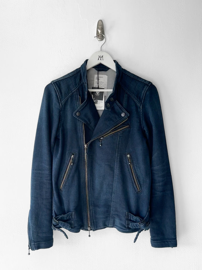 TAVERNITI - early 2000s DENIM BIKER JACKET