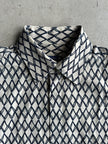 KENZO - 1990s DIAMOND PATTERN LONG SLEEVE SHIRT