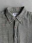 JAPANESE LABEL 1990s HOUNDSTOOTH AND PLAID LONG SLEEVE SHIRT