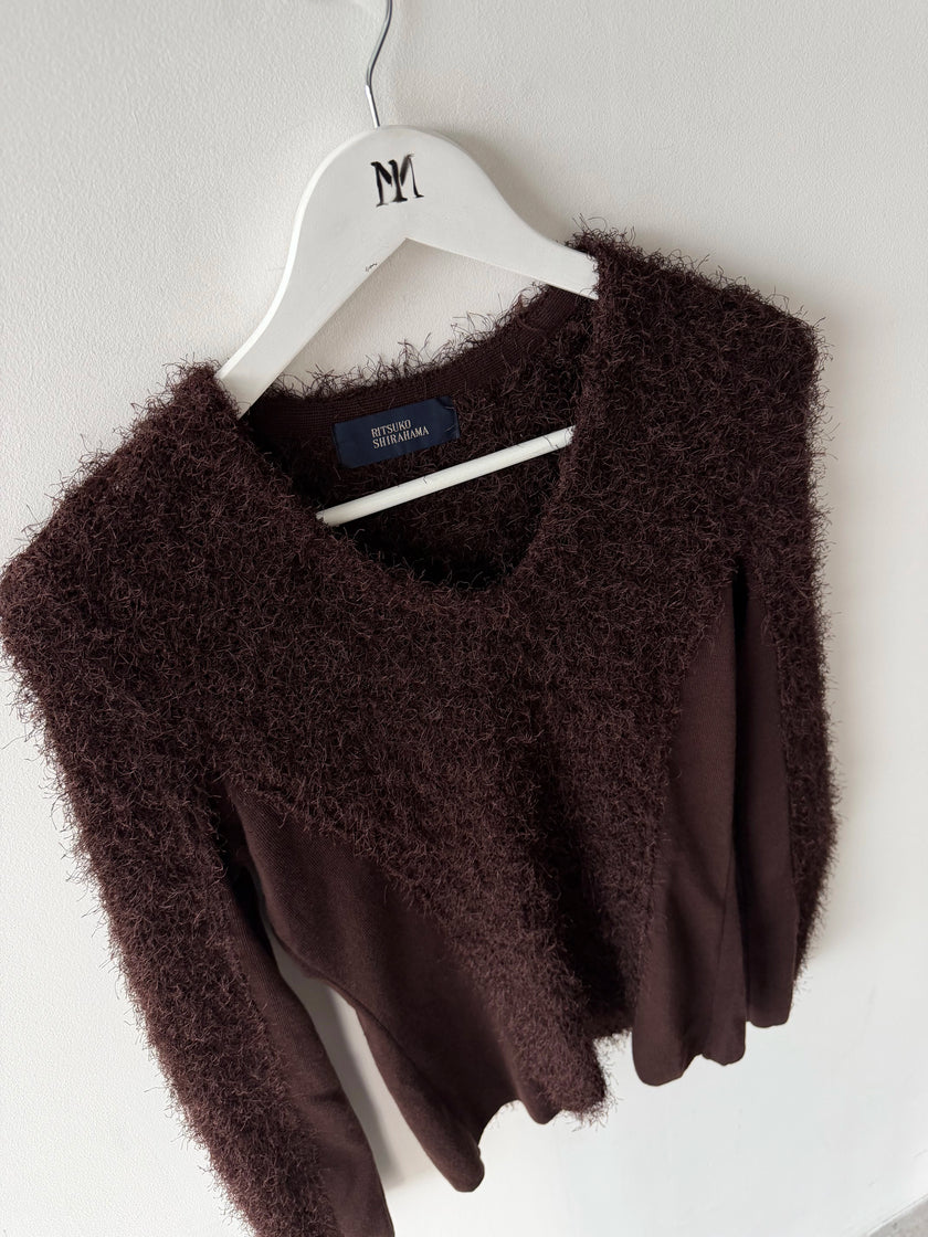 RITSUKO SHIRAHAMA - 1990s 2 PIECES SET WITH SHAGGY TOP