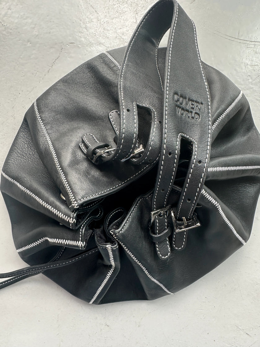 ENRICO COVERI - 1990s LEATHER BUCKET BAG
