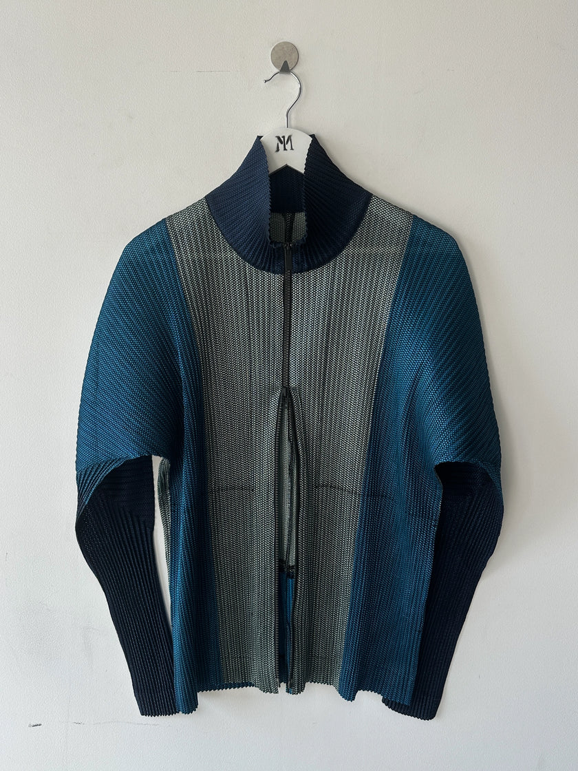 ISSEY MIYAKE - A/W 2013 PLEATED ZIPPED LONG SLEEVE TOP