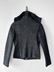 EMPORIO ARMANI - F/W 2009 TEXTURED JACKET WITH RUFFLED COLLAR AND ZIP DETAILS