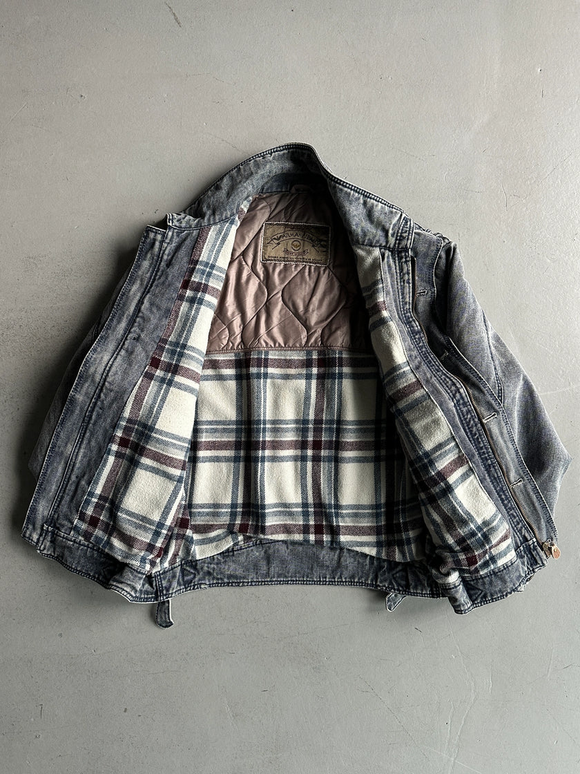 ARMANI JEANS - early 1990s WOOL LINING DENIM BOMBER JACKET