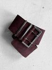 GIANFRANCO FERRÉ - late 1990s WIDE SUEDE BELT WITH DOUBLE PRONG BUCKLE
