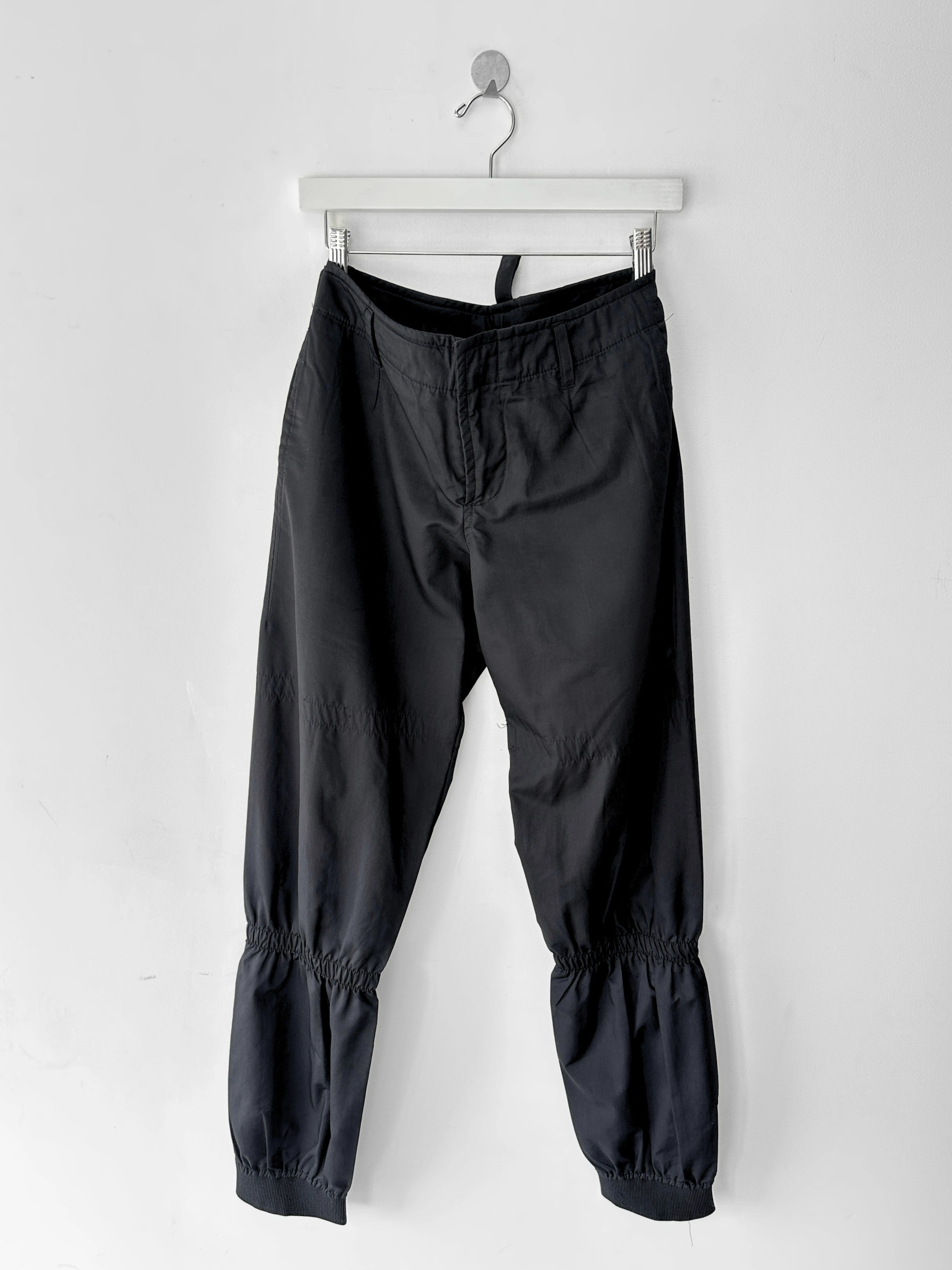 DSQUARED2 - late 1990s COATED TROUSERS WITH GATHERED DETAILS