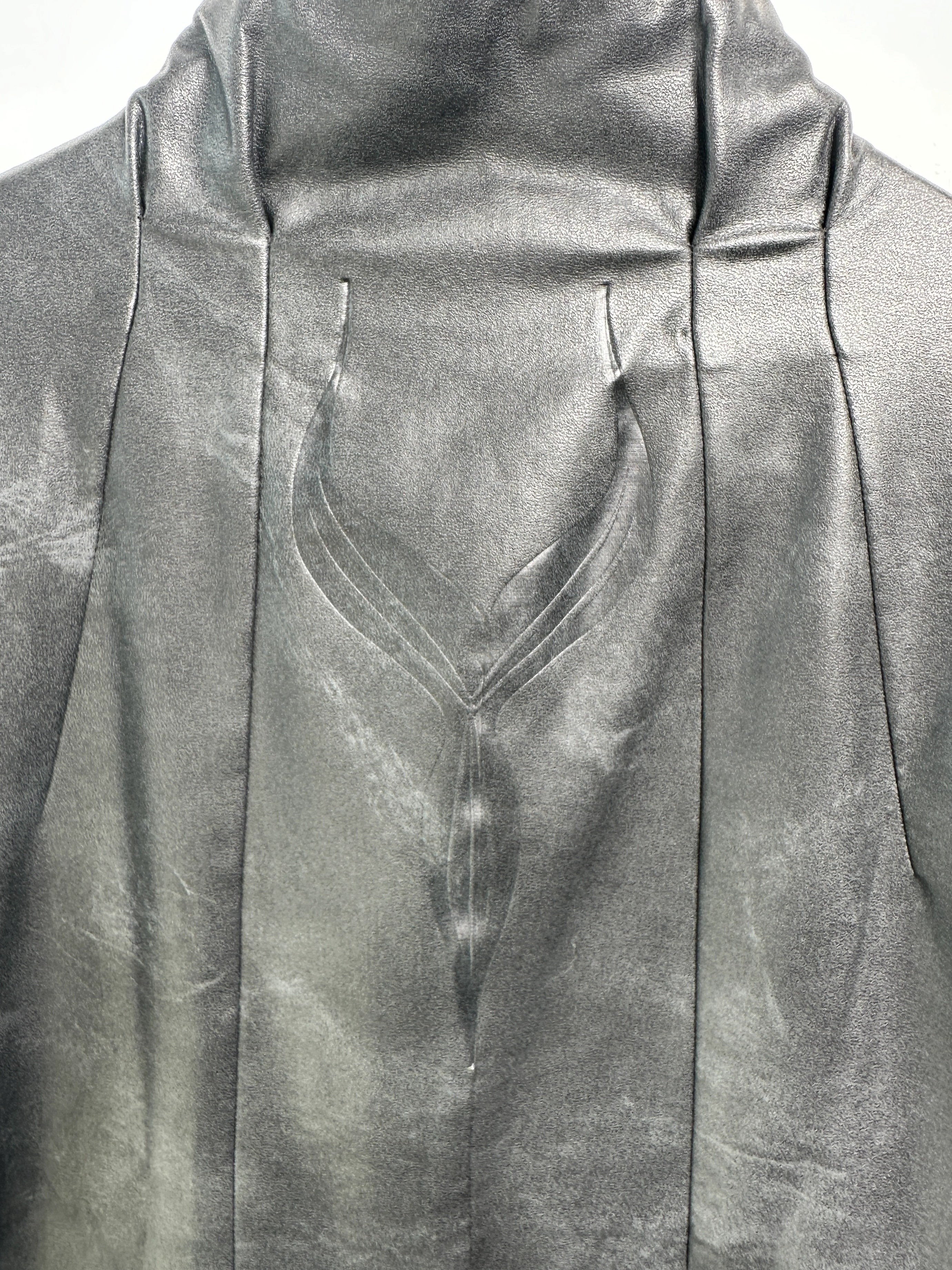 ISSEY MIYAKE - S/S 2006 FAUX LEATHER JACKET WITH SCULPTURAL NECK