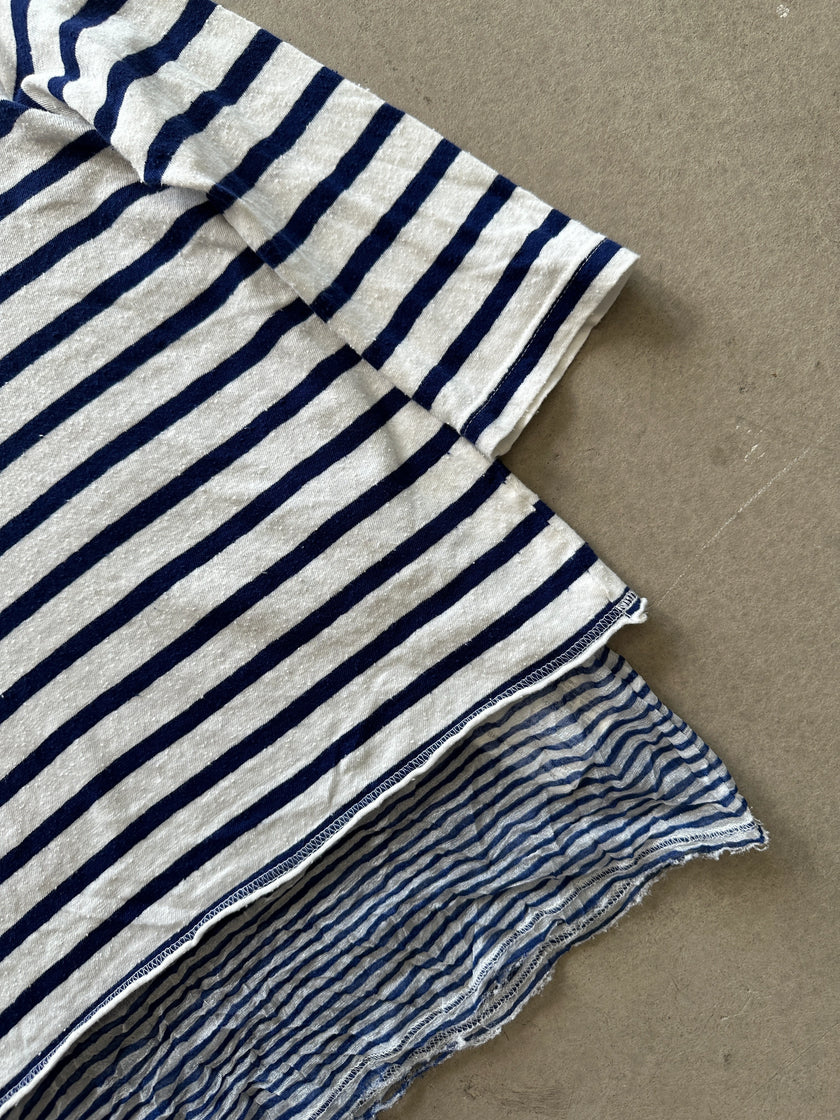 JUNYA WATANABE COMME DES GARÇONS - 2010 PANELED WORN IN LOOK 3/4 SLEEVE TOP