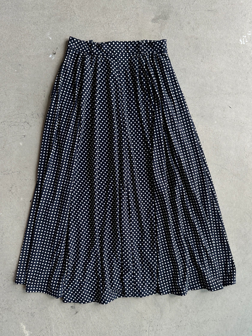 YOHJI YAMAMOTO Y's bis -  S/S 1996 POLKA DOTS FLARED MIDI SKIRT