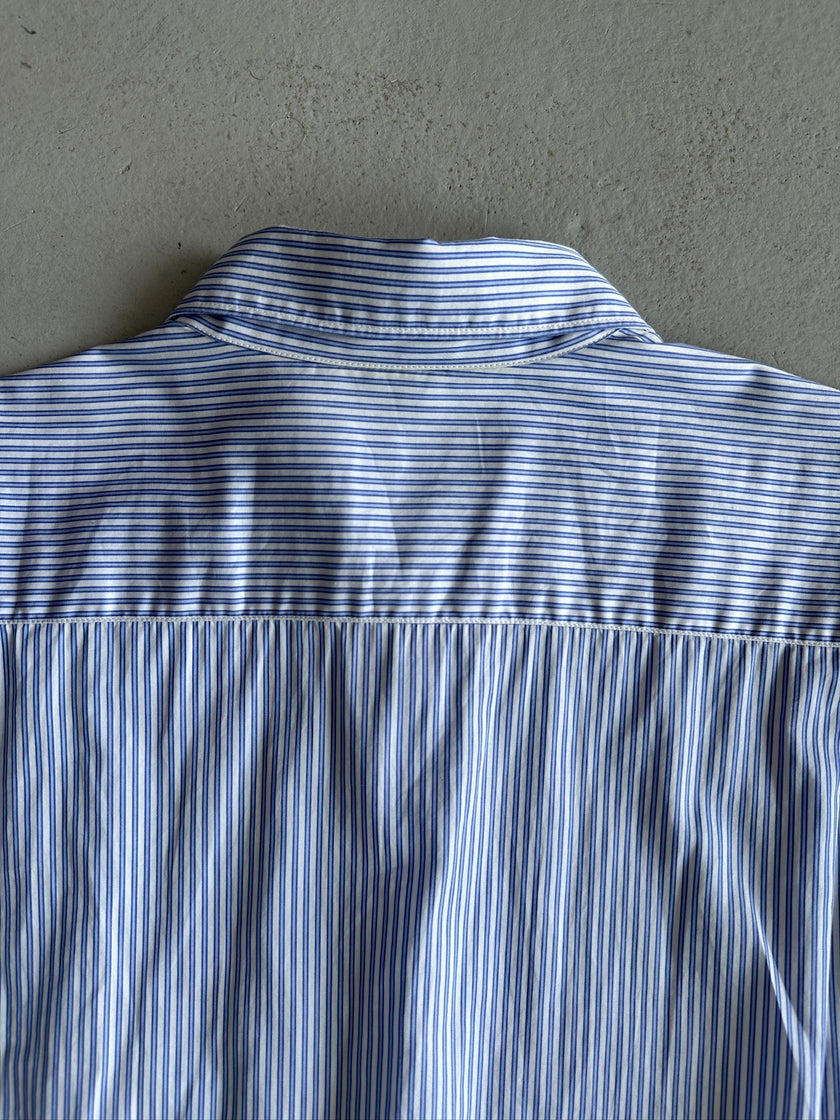 COMME DES GARÇONS - 1990s CONTRASTING SLEEVE PINSTRIPED SHIRT