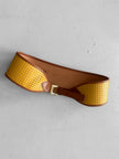 MOSCHINO - late 1980s PERFORATED LEATHER WIDE WAIST BELT