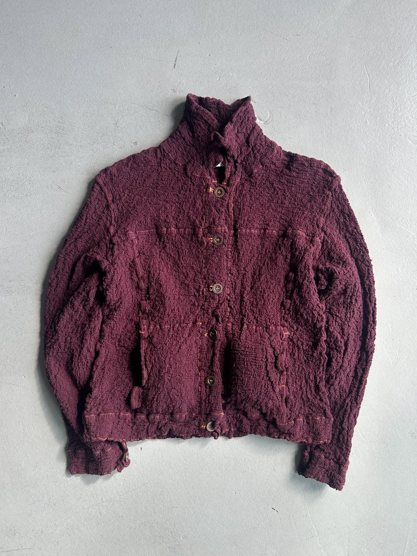 ISSEY MIYAKE ME - 2000s RUCHED JACKET WITH CONTRASTING SEAMS