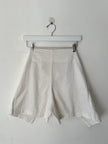 ISSEY MIYAKE PLANTATION - 1990s LINEN WRAP FRONT PANEL SHORTS