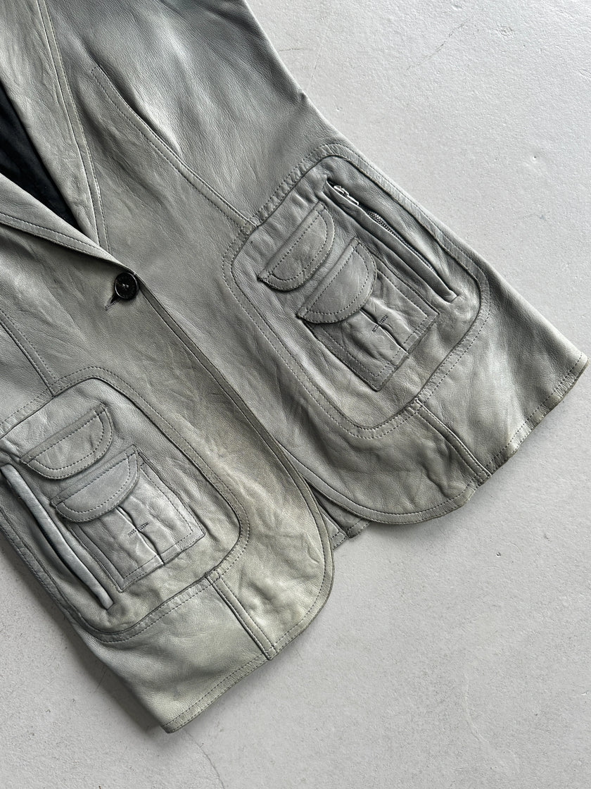 COSTUME NATIONAL - 1990s LEATHER VEST GILET