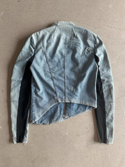 HELMUT LANG - 1990s DOUBLE ZIPPED ASYMMETRICAL DENIM JACKET