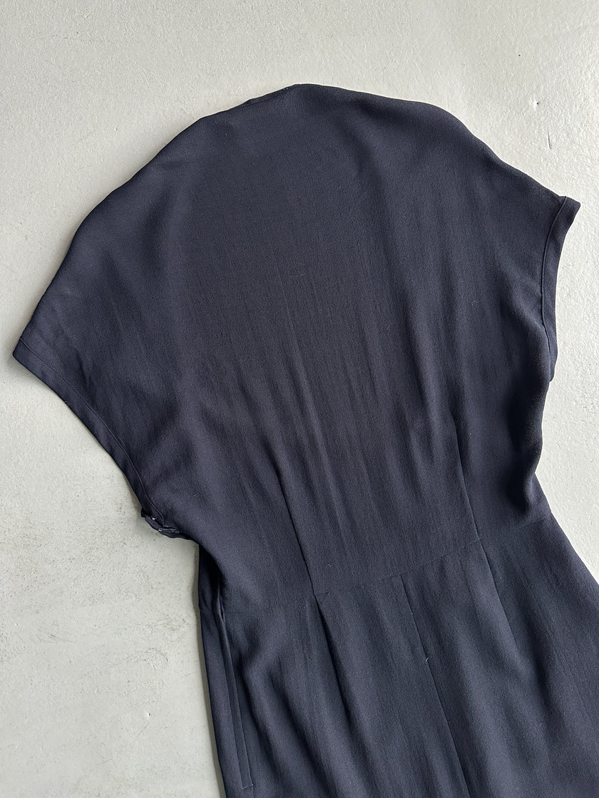 COMME DES GARÇONS - S/S 1989 ASYMMETRIC DEEP NECKLINE LONG DRESS