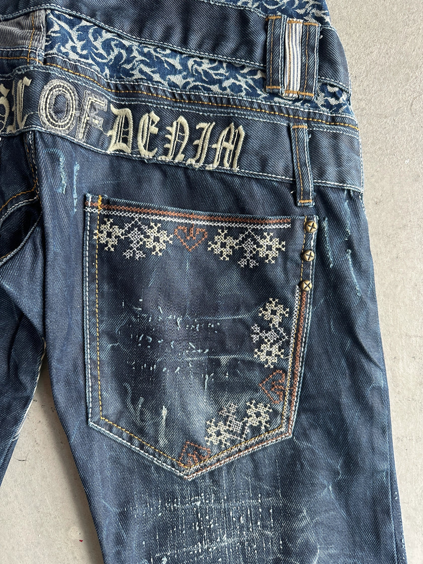 2000s MULTI CLOSURE LAYERED FRONT JEANS