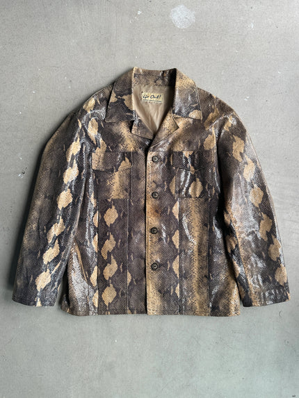 1980s SNAKESKIN PRINT LEATHER JACKET