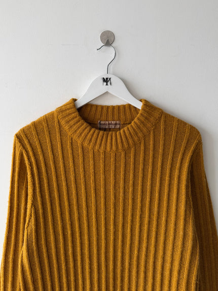 ISSEY MIYAKE - 1970s CHUNKY KNIT CREW NECK DRESS