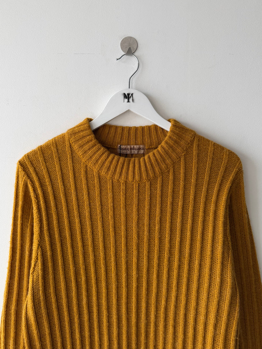 ISSEY MIYAKE - 1970s CHUNKY KNIT CREW NECK DRESS