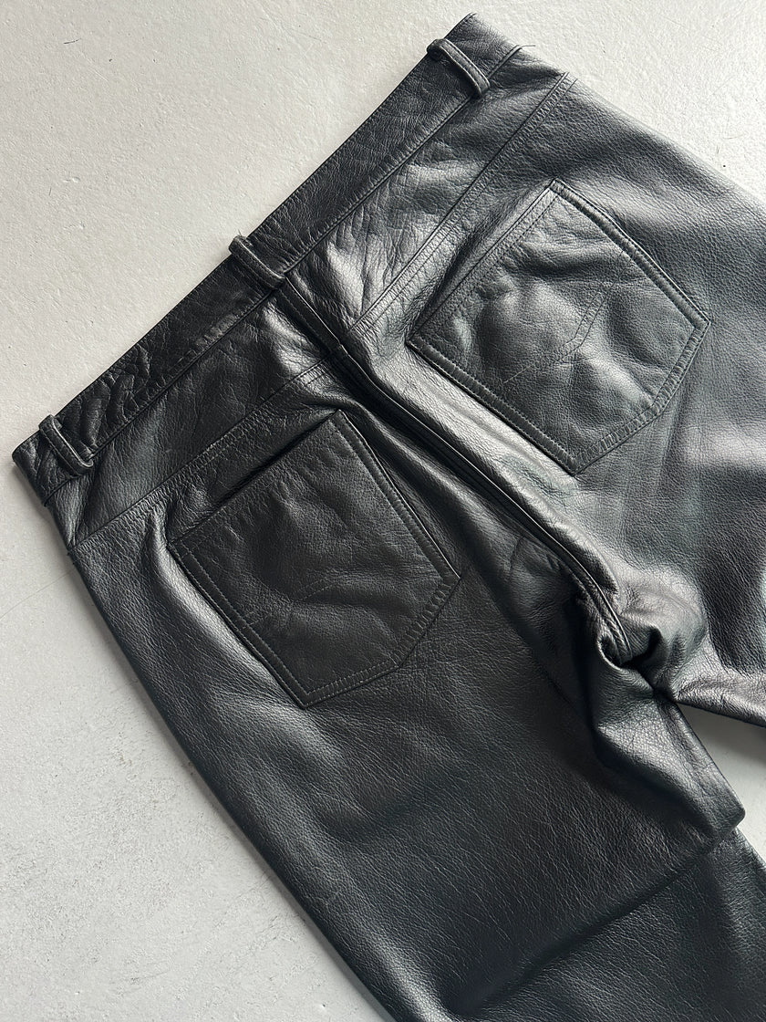 1990s STRAIGHT FIT LEATHER TROUSERS