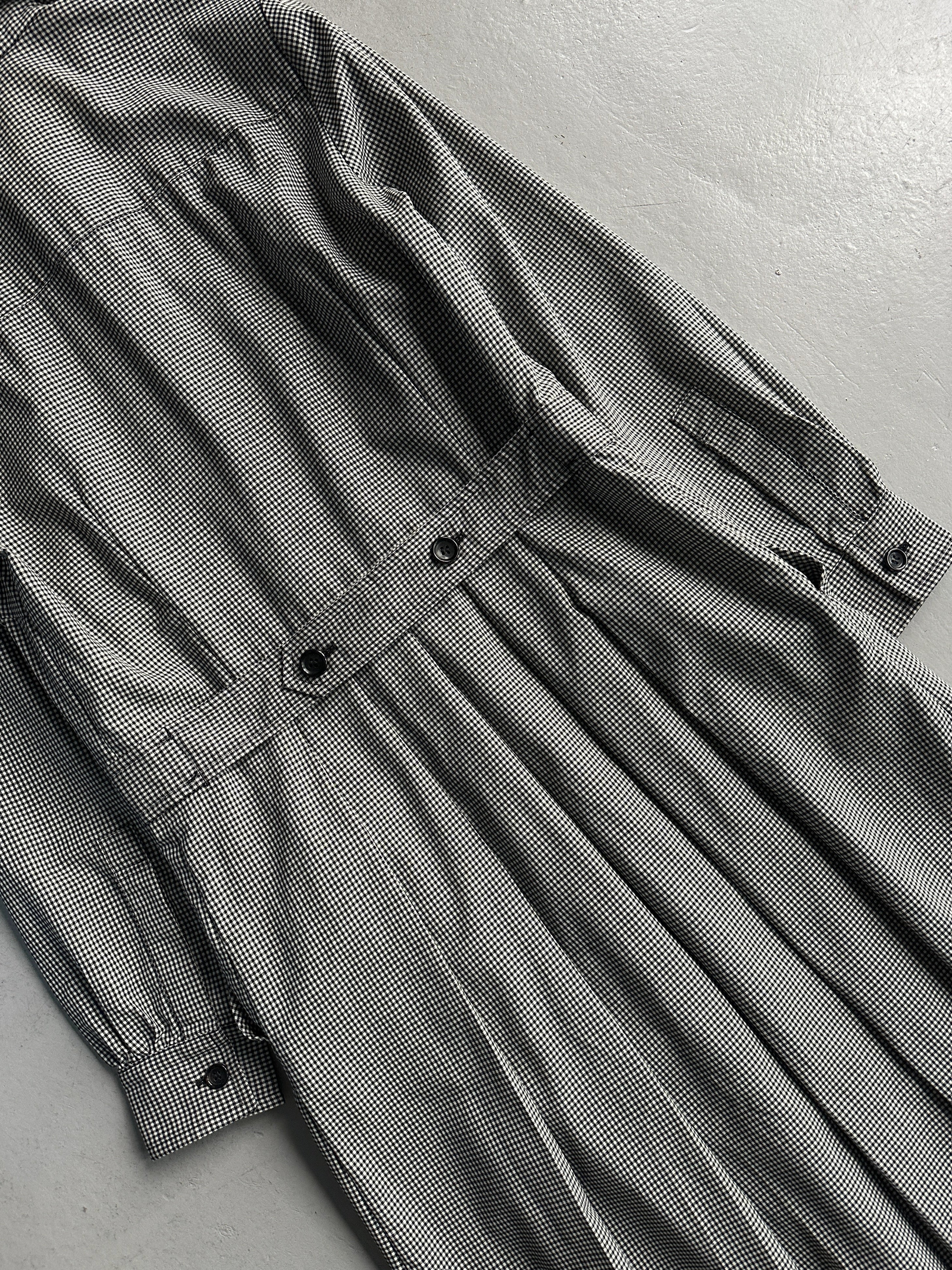 COMME DES GARÇONS - A/W 2018 BUTTONED FRONT GINGHAM CHECK COLLARED DRESS