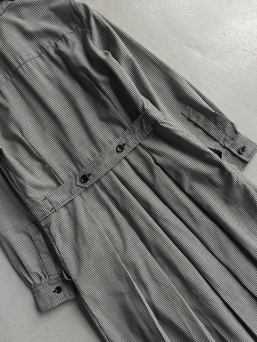 COMME DES GARÇONS - A/W 2018 BUTTONED FRONT GINGHAM CHECK COLLARED DRESS